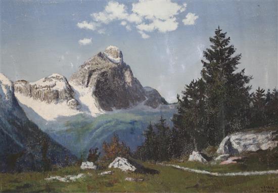 Carlo Maggi Alpine scenes, 27 x 39.5in. and 26 x 38.5in.